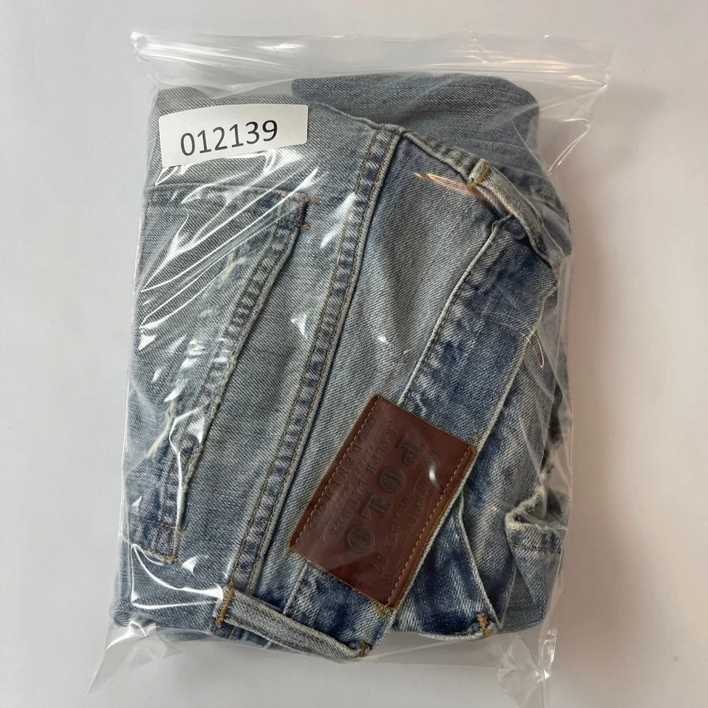 Polo Ralph Lauren Jeans Mens 34x32 Blue 867 Classic Fit Distressed Grunge Denim